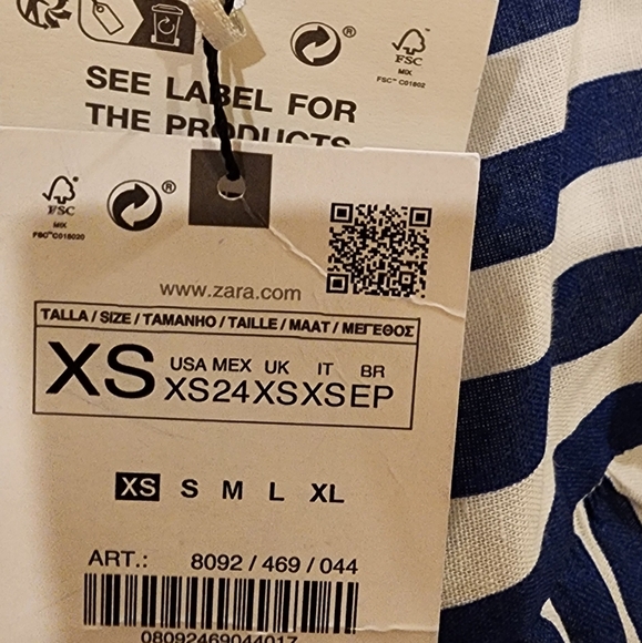 ZARA LINEN STRIPED MAXI DRESS - Picture 9 of 10